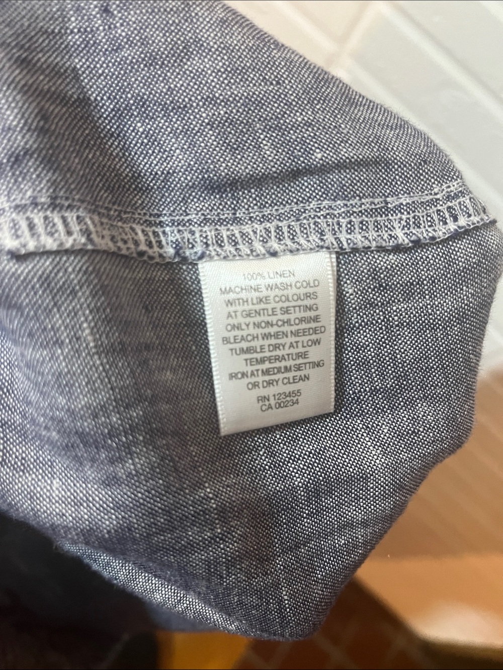 Relaxed Drawstring Chambray Pants - Blue - Picture 6 of 6
